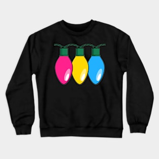 Pansexual Pride Christmas Lights Crewneck Sweatshirt